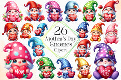 Mother's Day Gnomes Clipart Bundle 2 - CraftNest - Digital Crafting and Art