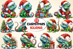 Christmas Iguana Clipart Bundle - CraftNest - Digital Crafting and Art