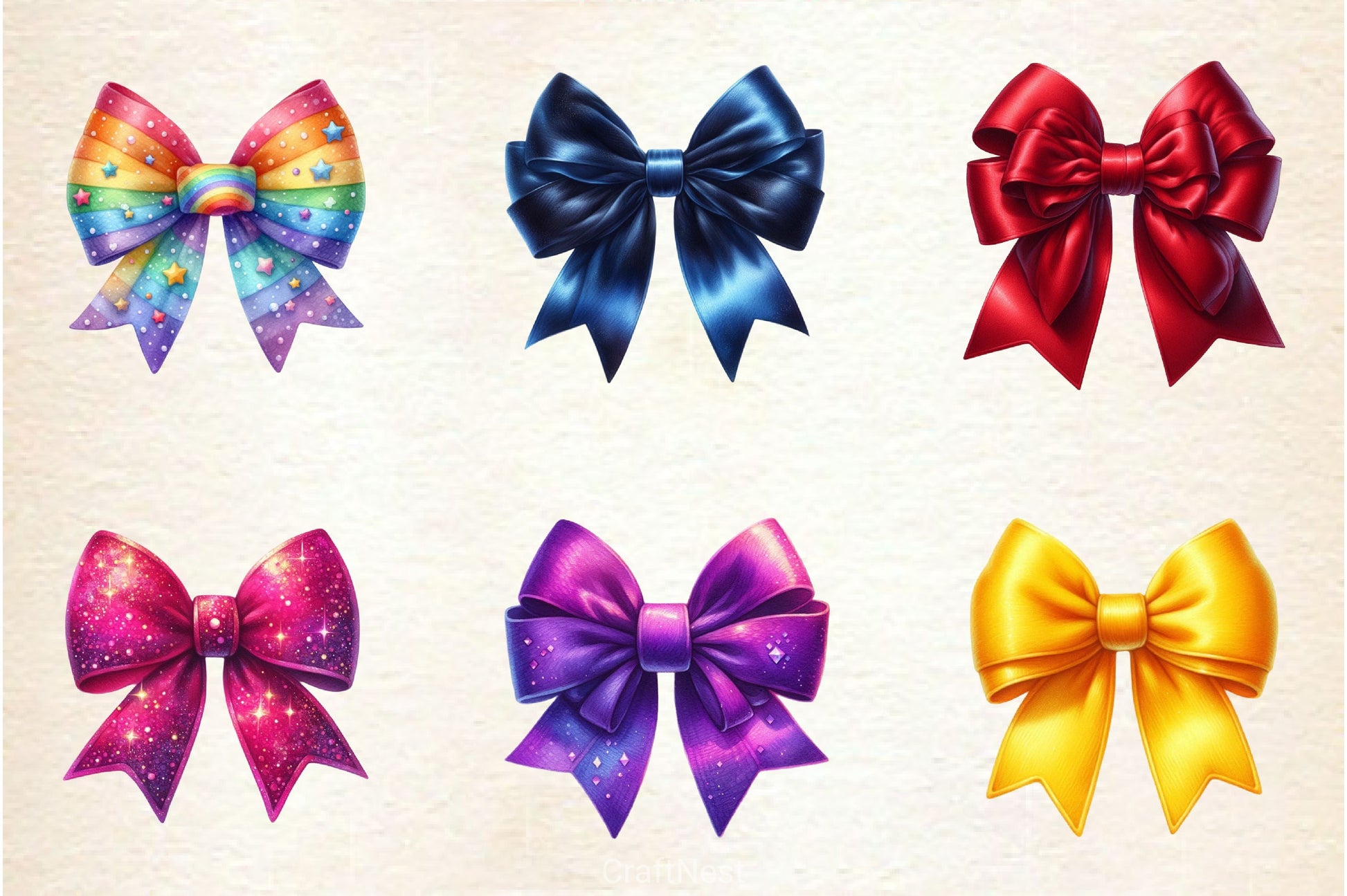 Velvet Bows Clipart Bundle 2 - CraftNest - Digital Crafting and Art