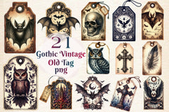 Gothic Vintage Old Tag Clipart Bundle 2 - CraftNest - Digital Crafting and Art