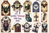Gothic Vintage Old Tag Clipart Bundle 2