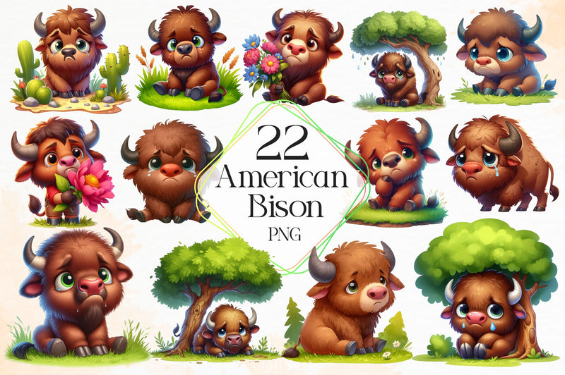 American Bison Clipart Bundle - CraftNest - Digital Crafting and Art
