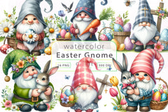 Easter Gnome Clipart Bundle 9 - CraftNest - Digital Crafting and Art