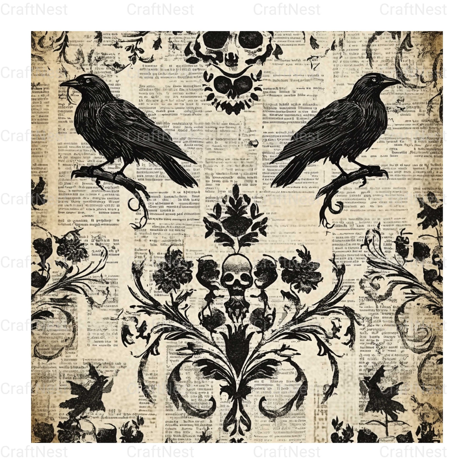 Halloween Damask Clipart Bundle - CraftNest - Digital Crafting and Art