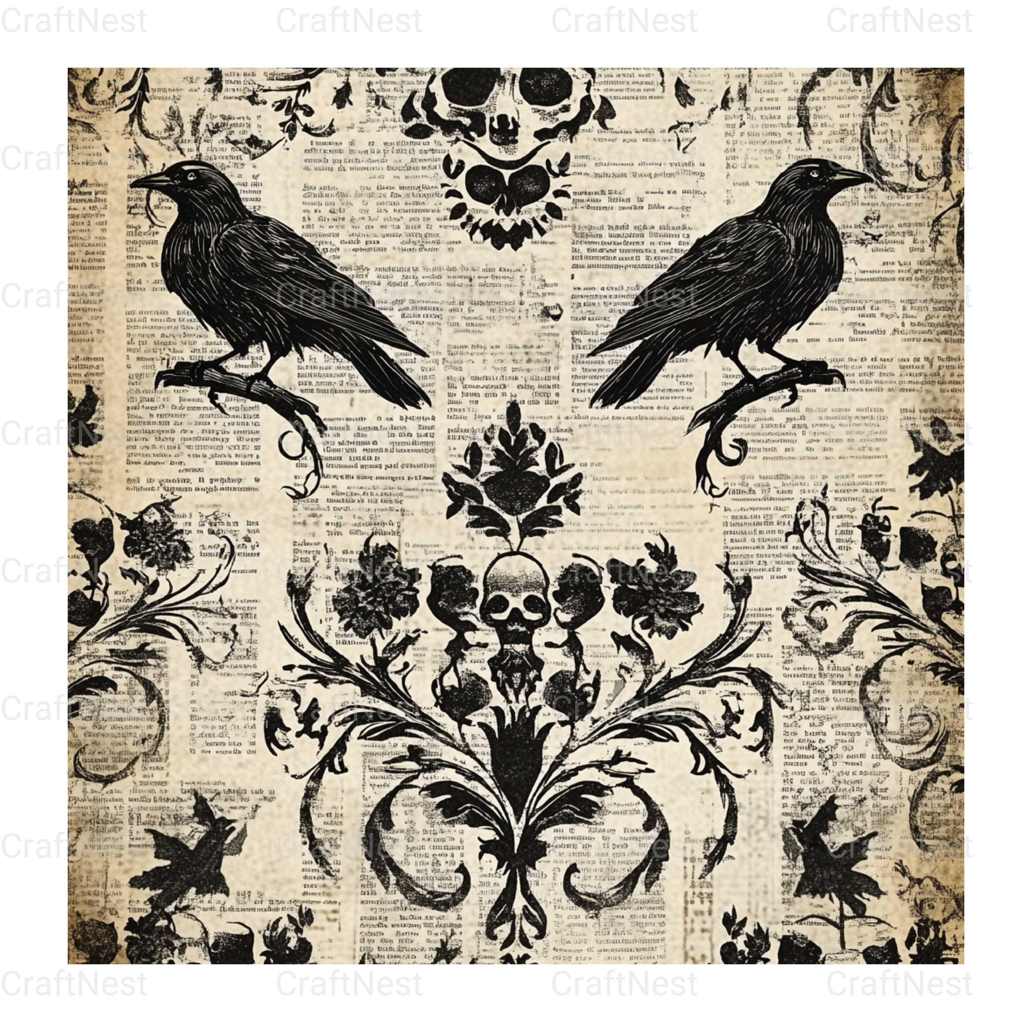 Halloween Damask Clipart Bundle - CraftNest - Digital Crafting and Art