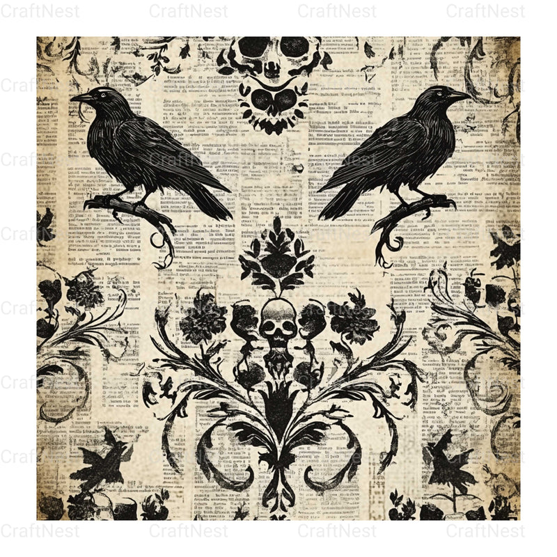 Halloween Damask Clipart Bundle - CraftNest - Digital Crafting and Art