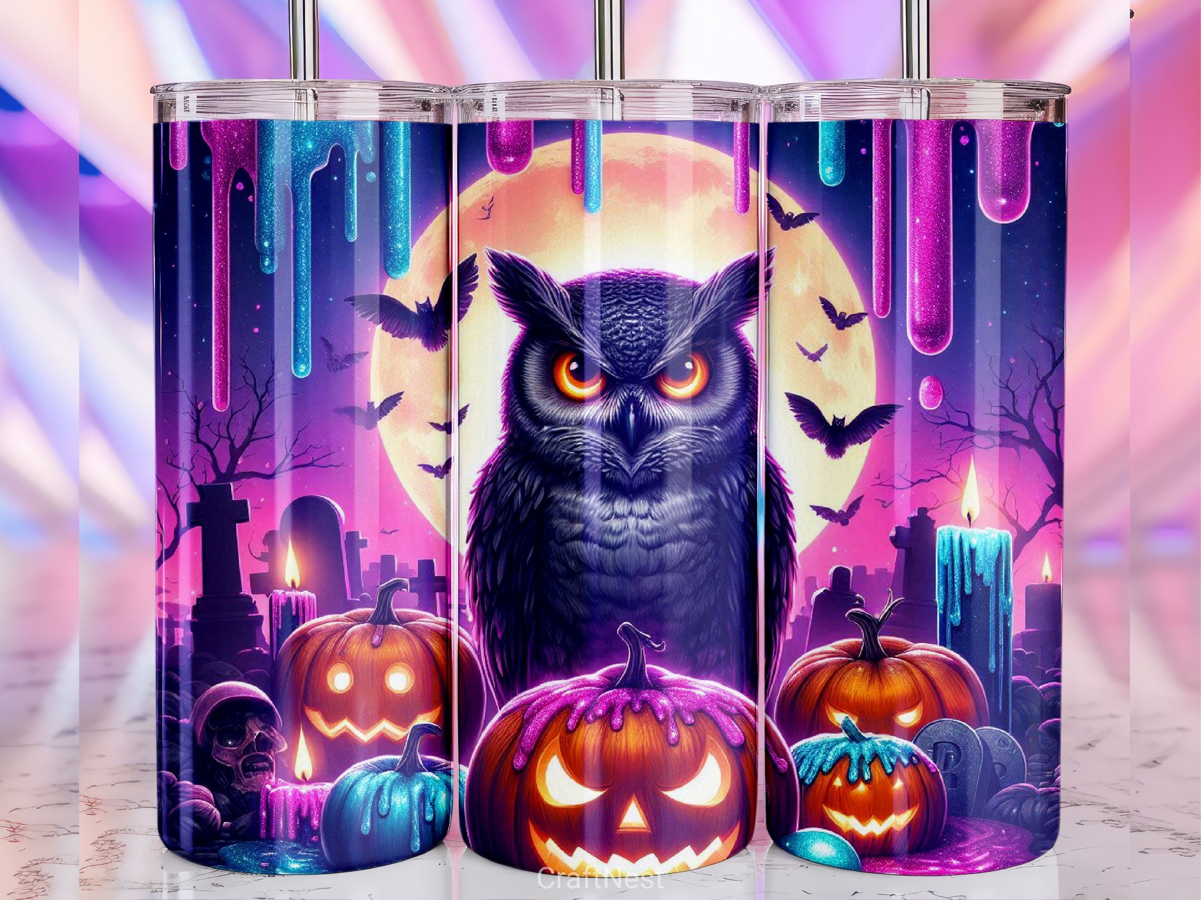 Halloween Owl Tumbler Wrap Bundle 1 - CraftNest - Digital Crafting and Art