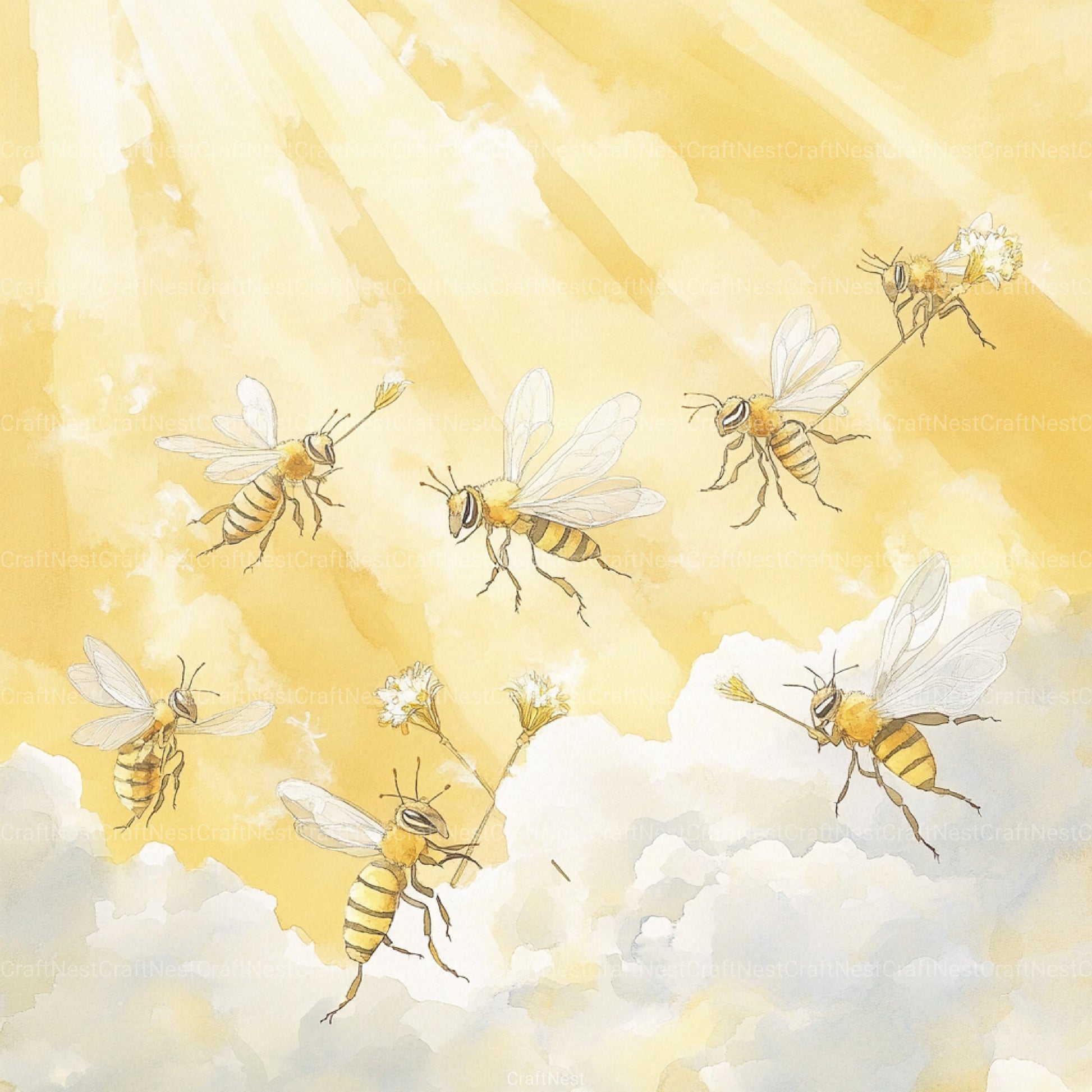 Princess Bee Digital Paper - CraftNest - Digital Crafting and Art