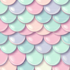 Seamless Pastel Mermaid Scales Pattern Digital Paper - CraftNest - Digital Crafting and Art