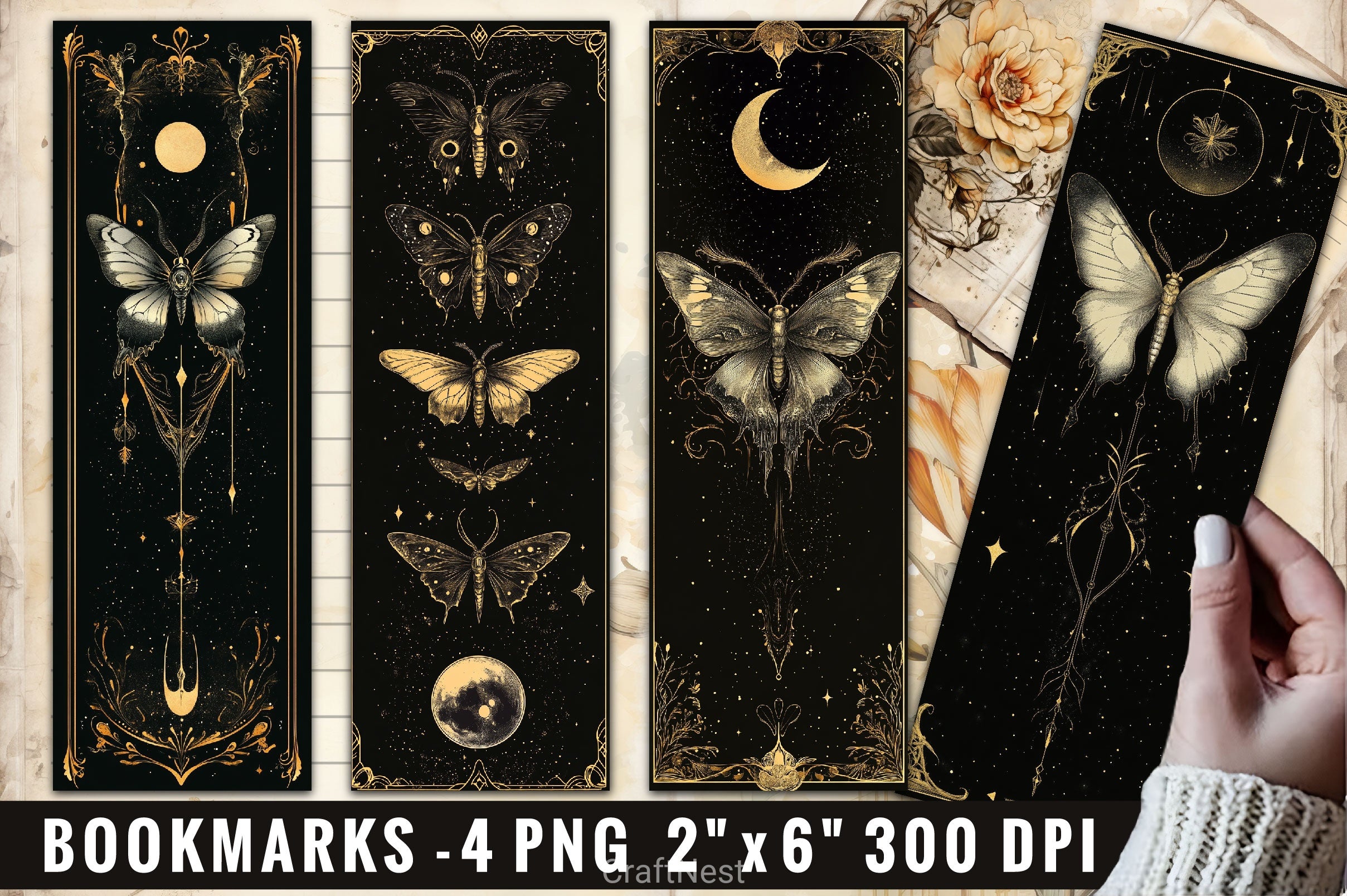 Lunar Moth Clipart Bundle - CraftNest - Digital Crafting and Art