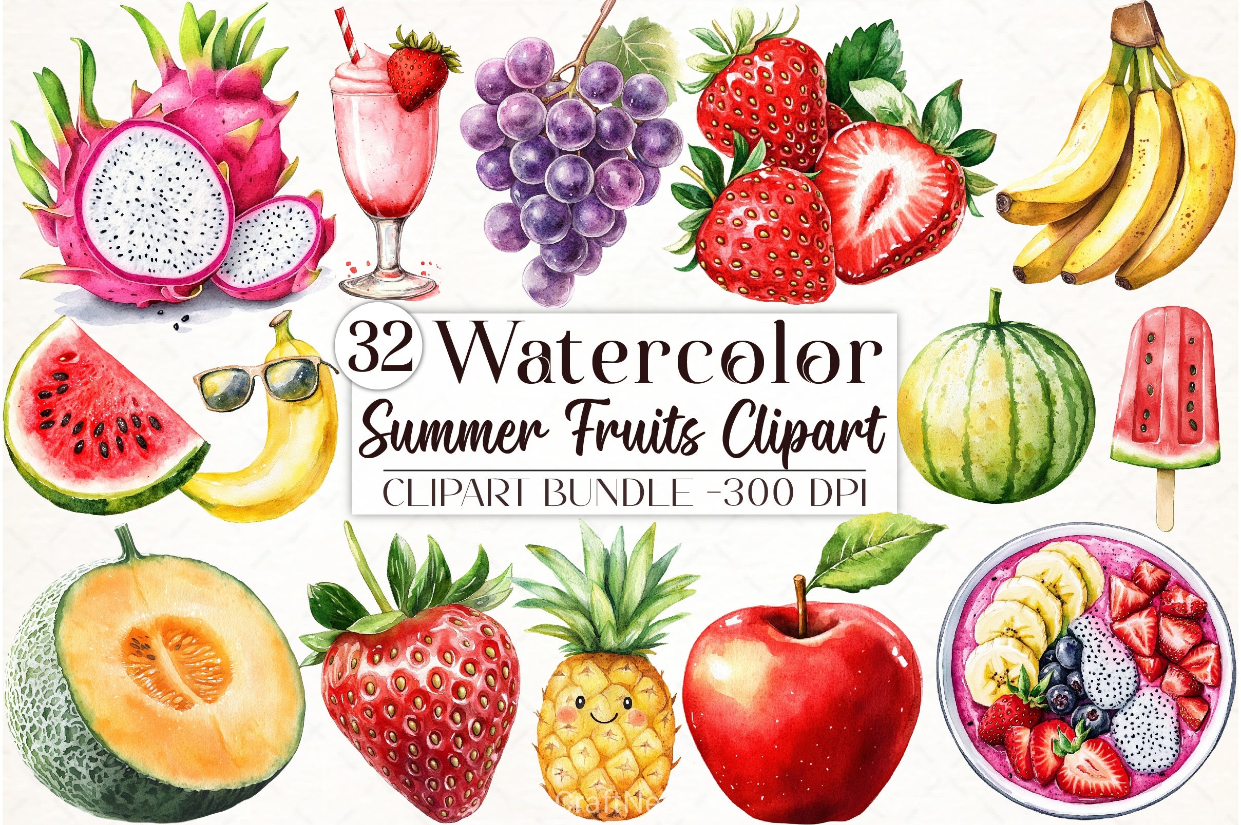 Summer Fruits Clipart Bundle - CraftNest - Digital Crafting and Art