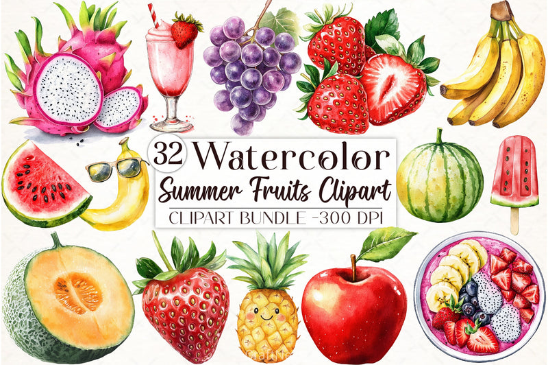 Summer Fruits Clipart Bundle - CraftNest - Digital Crafting and Art