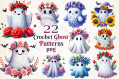 Crochet Ghost Patterns Clipart Bundle 2 - CraftNest - Digital Crafting and Art