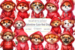 Red Dog Hoodie Clipart Bundle - CraftNest - Digital Crafting and Art