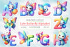 Cute Butterfly Alphabet Clipart Bundle