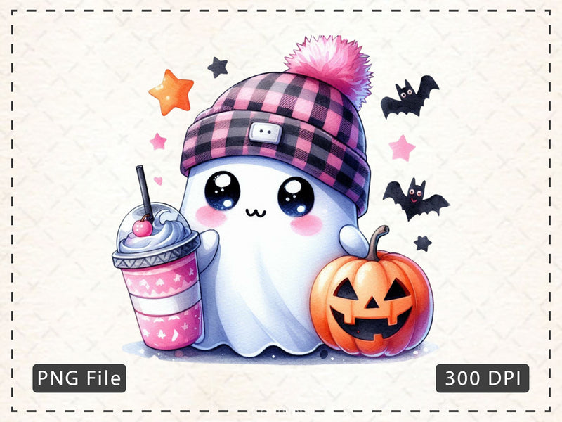 Cute Ghost Cute Halloween Clipart Bundle 23 - CraftNest - Digital Crafting and Art