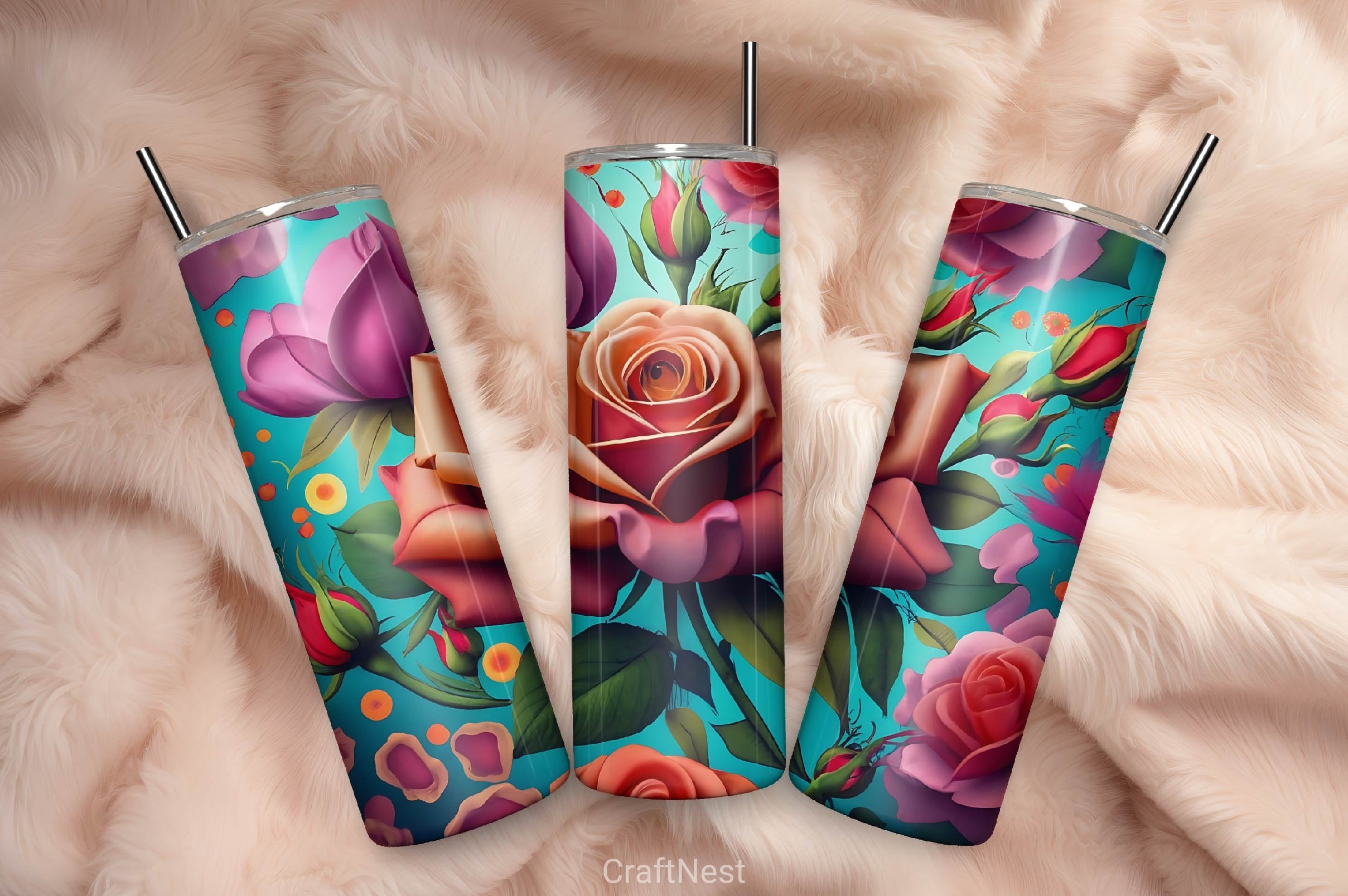 Flower Tumbler Wrap Bundle 10 - CraftNest - Digital Crafting and Art