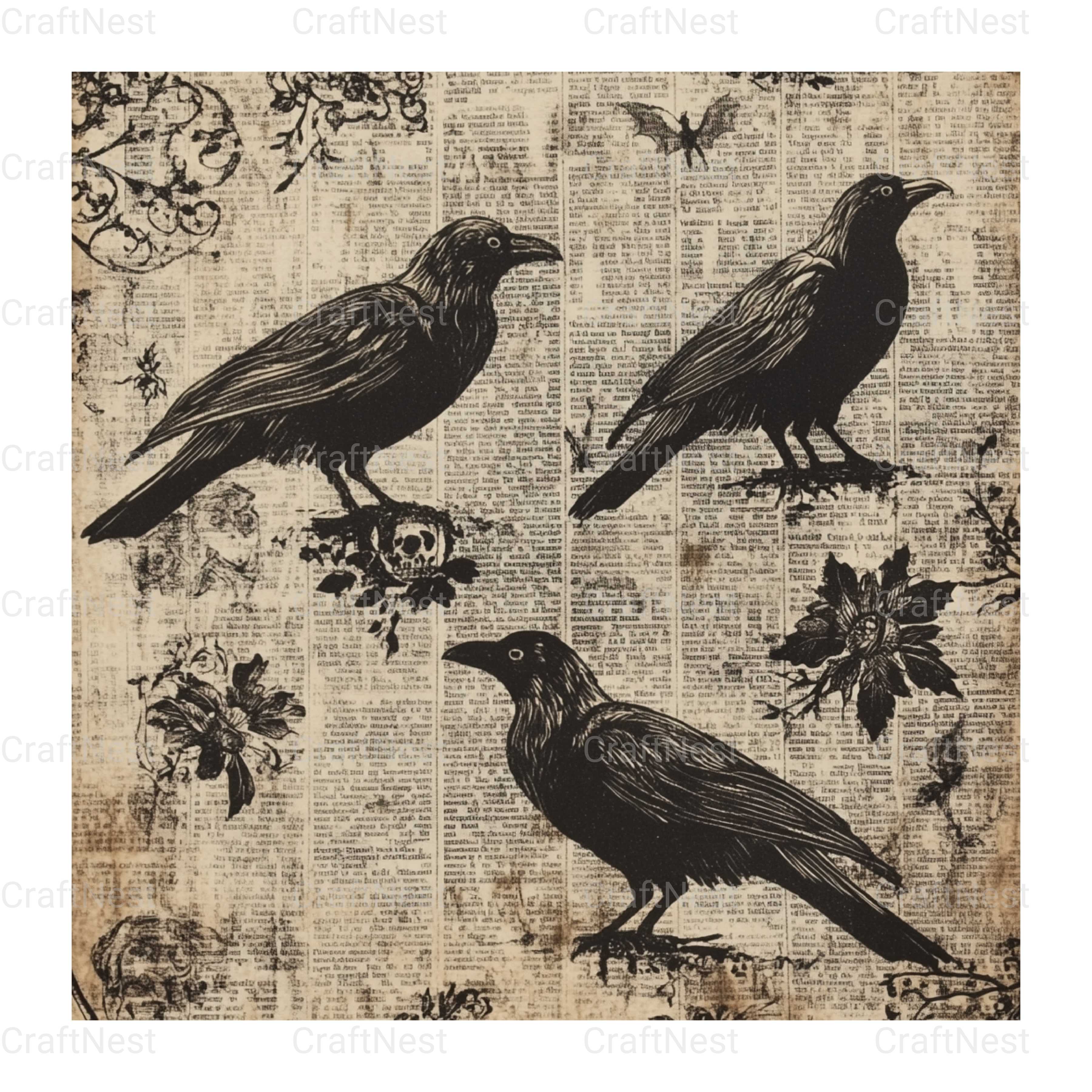 Halloween Damask Clipart Bundle - CraftNest - Digital Crafting and Art