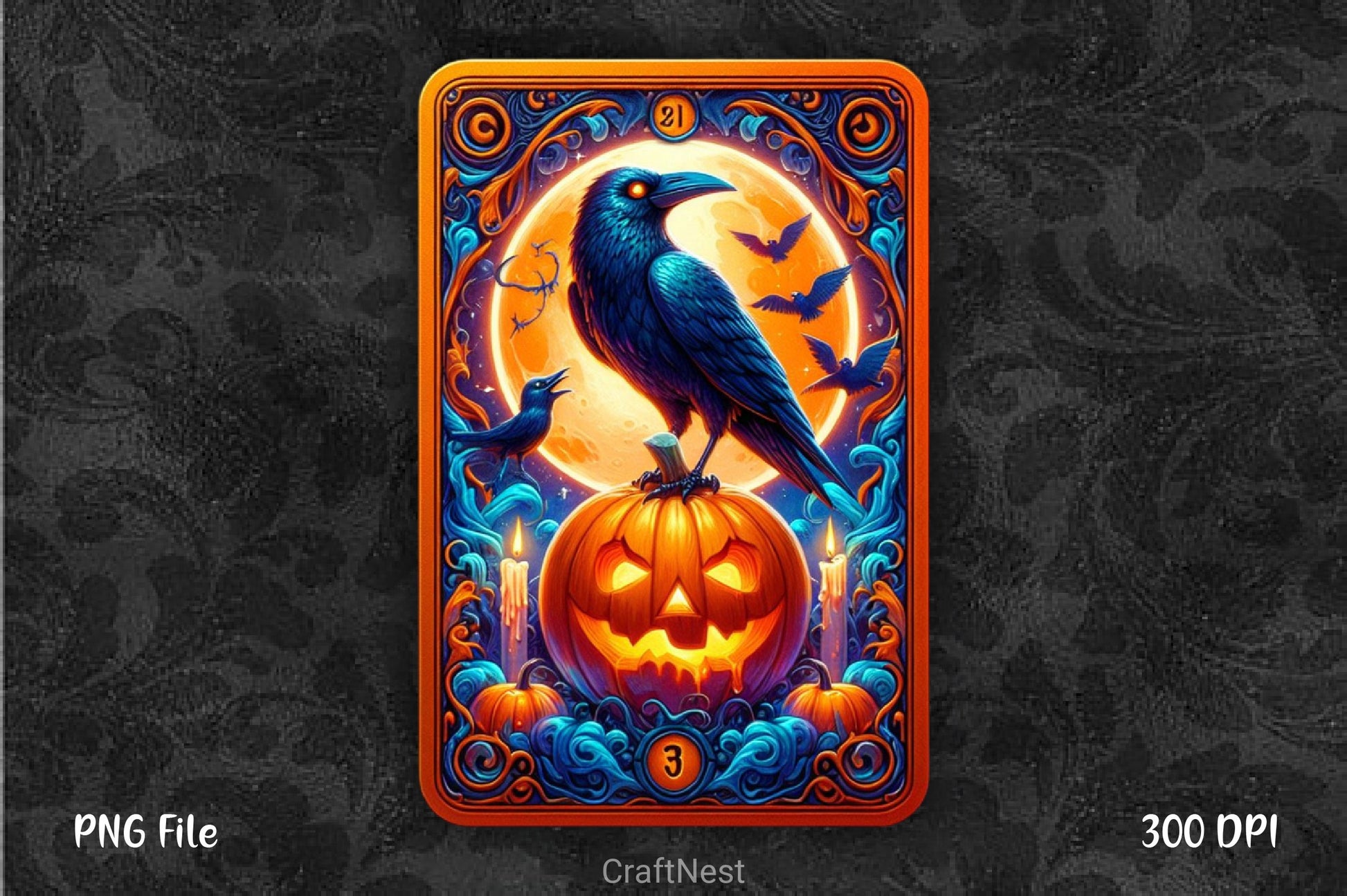 Raven Bird Tarot Card Clipart Bundle 16 - CraftNest - Digital Crafting and Art
