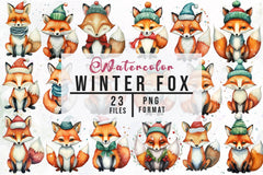 Winter Fox Clipart Bundle - CraftNest - Digital Crafting and Art
