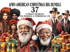 Afro-American Christmas Clipart - CraftNest