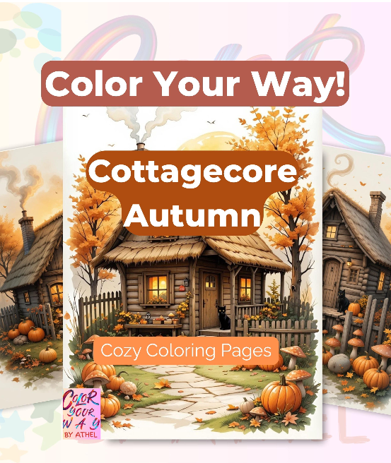 Cottagecore Autumn Coloring Books Bundle