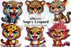 Angry Leopard Clipart Bundle