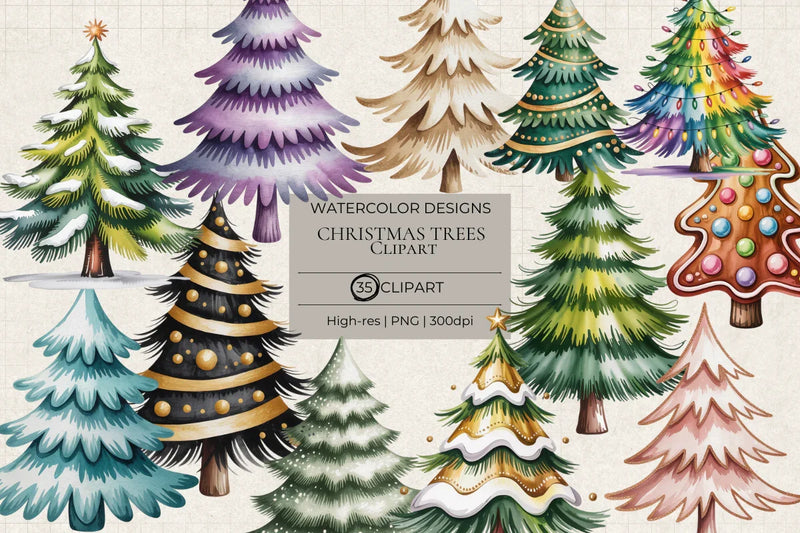 Christmas Trees Clipart - CraftNest - Digital Crafting and Art