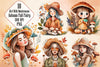 Girl With Mushrooms Autumn Fall Fairy Clipart Bundle