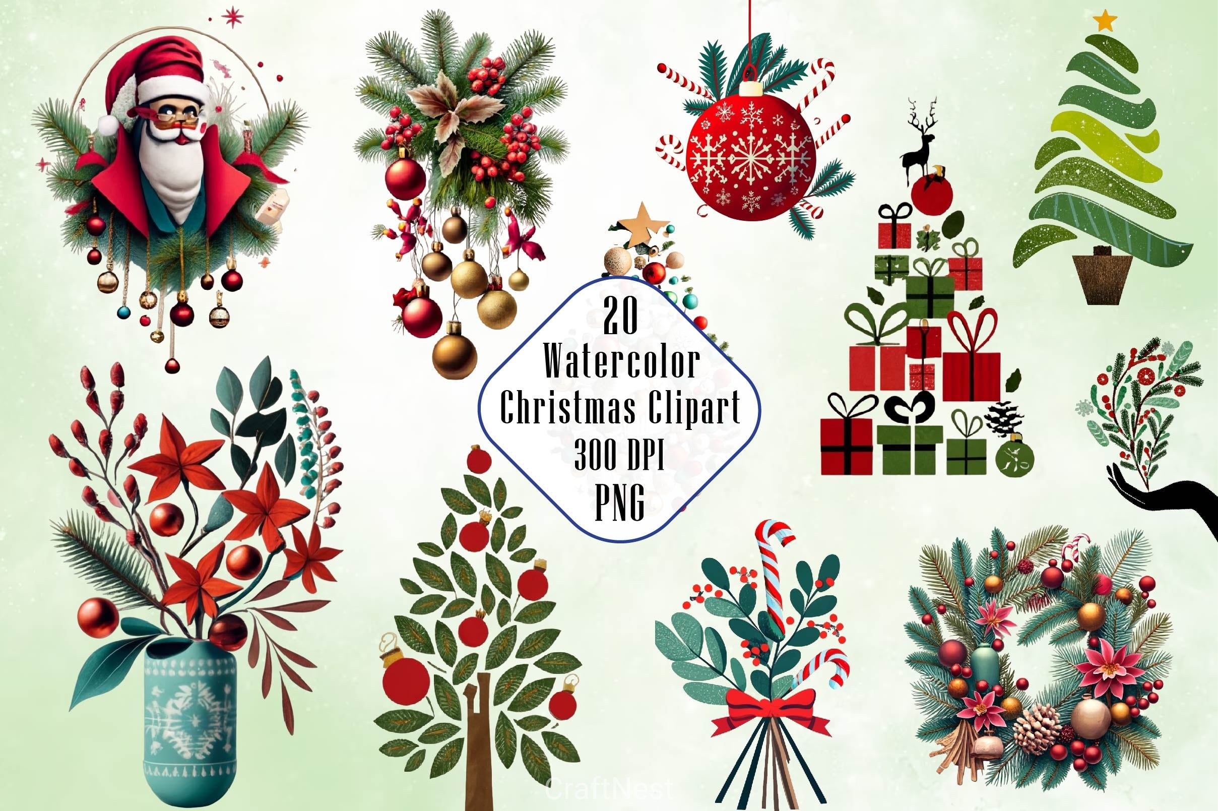Christmas Clipart Bundle 90 - CraftNest - Digital Crafting and Art