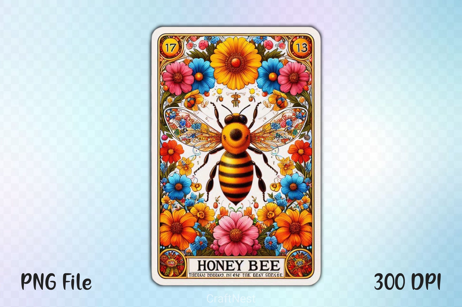 Honey Bee Tarot Card Clipart Bundle 25 - CraftNest - Digital Crafting and Art