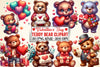 Valentine's Day Teddy Bear Clipart Bundle