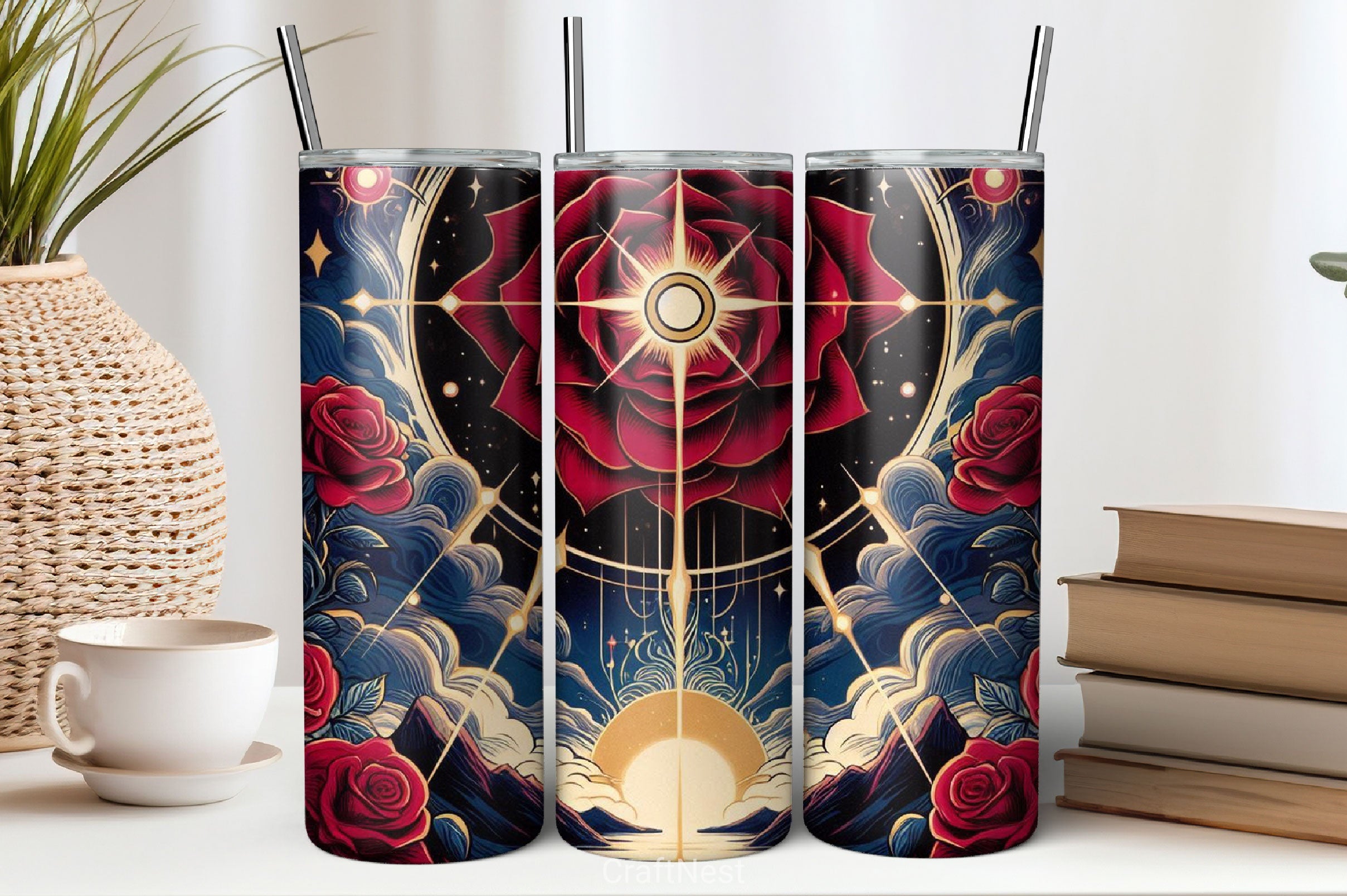 Rose Flowers Tumbler Wrap Bundle 5 - CraftNest - Digital Crafting and Art