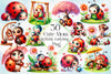 Cute Mom And Baby Ladybug Clipart Bundle