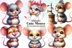 Cute Mouse Clipart Bundle - CraftNest - Digital Crafting and Art