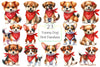 Cute Dog Red Bandana Clipart Bundle
