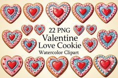 Valentine's Love Cookie Clipart Bundle - CraftNest - Digital Crafting and Art