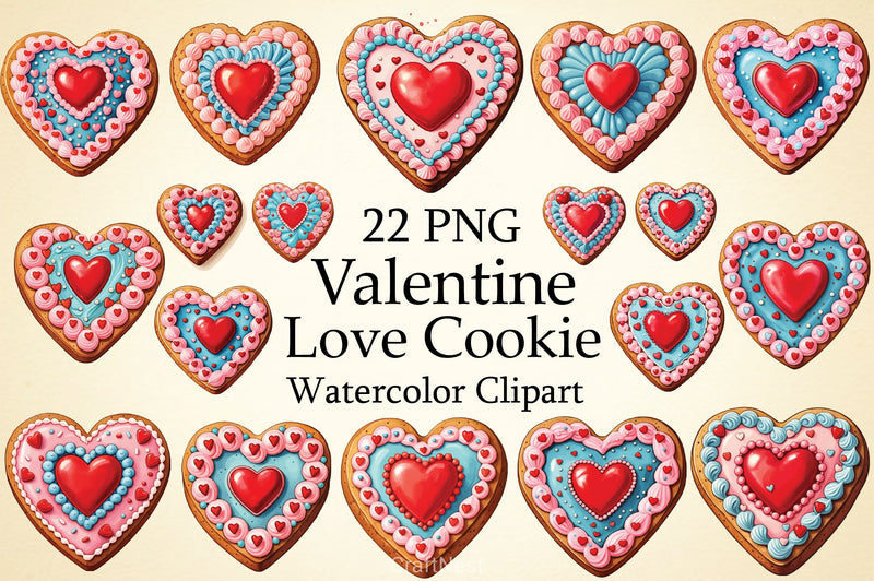 Valentine's Love Cookie Clipart Bundle - CraftNest - Digital Crafting and Art