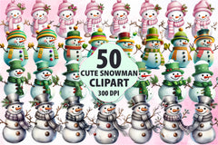 Snowman Collection Clipart Bundle - CraftNest - Digital Crafting and Art