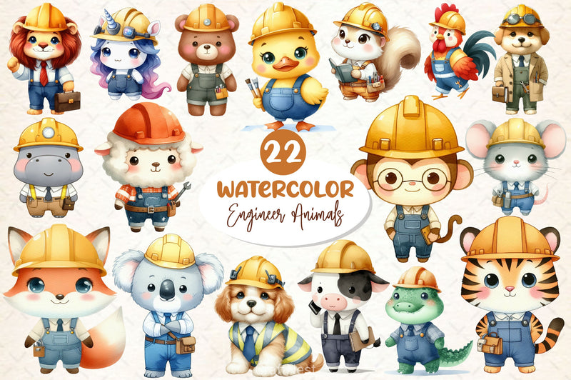 Engineer Animals Clipart Bundle - CraftNest - Digital Crafting and Art
