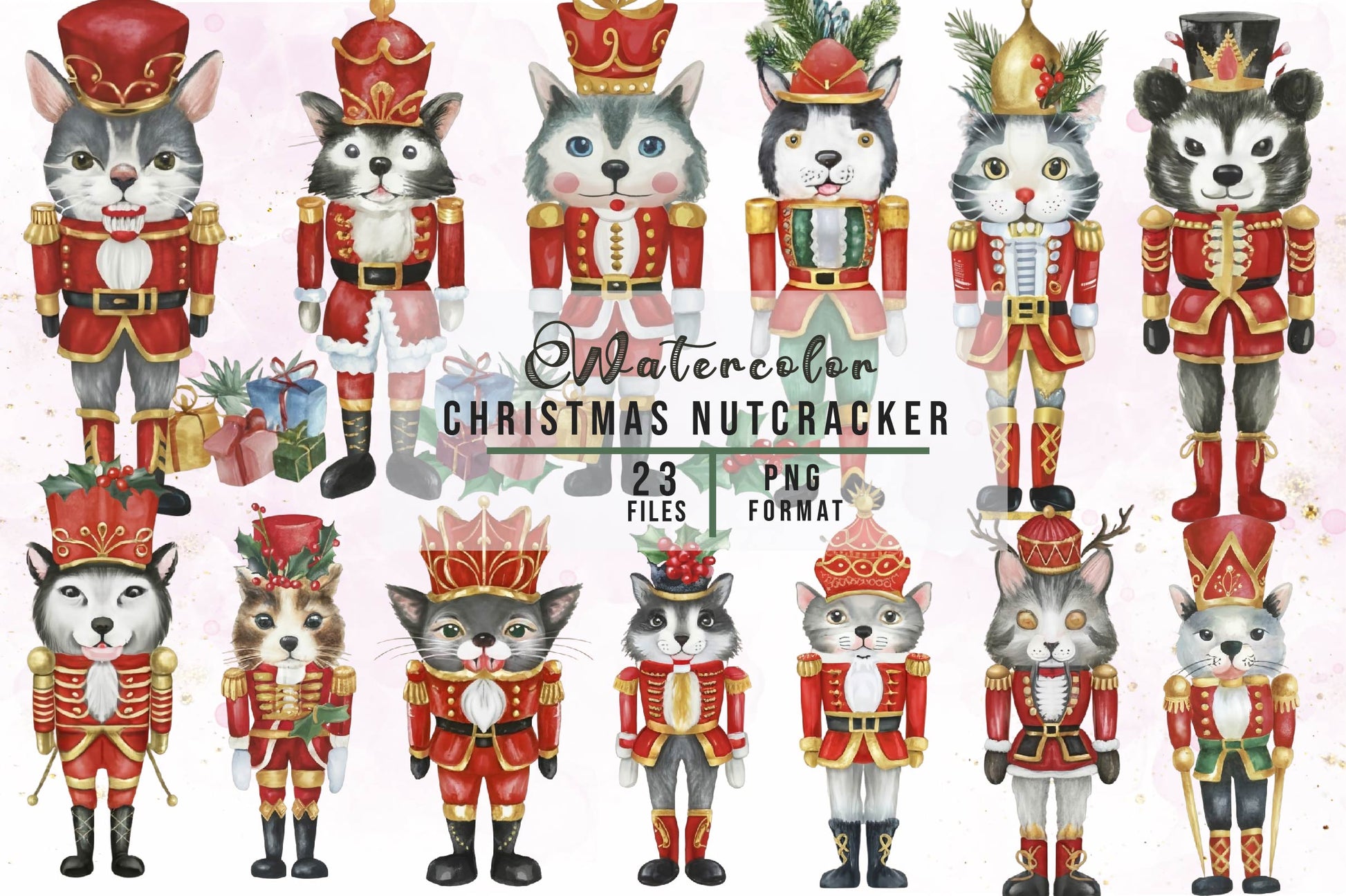 Animal Christmas Nutcracker Clipart Bundle - CraftNest - Digital Crafting and Art