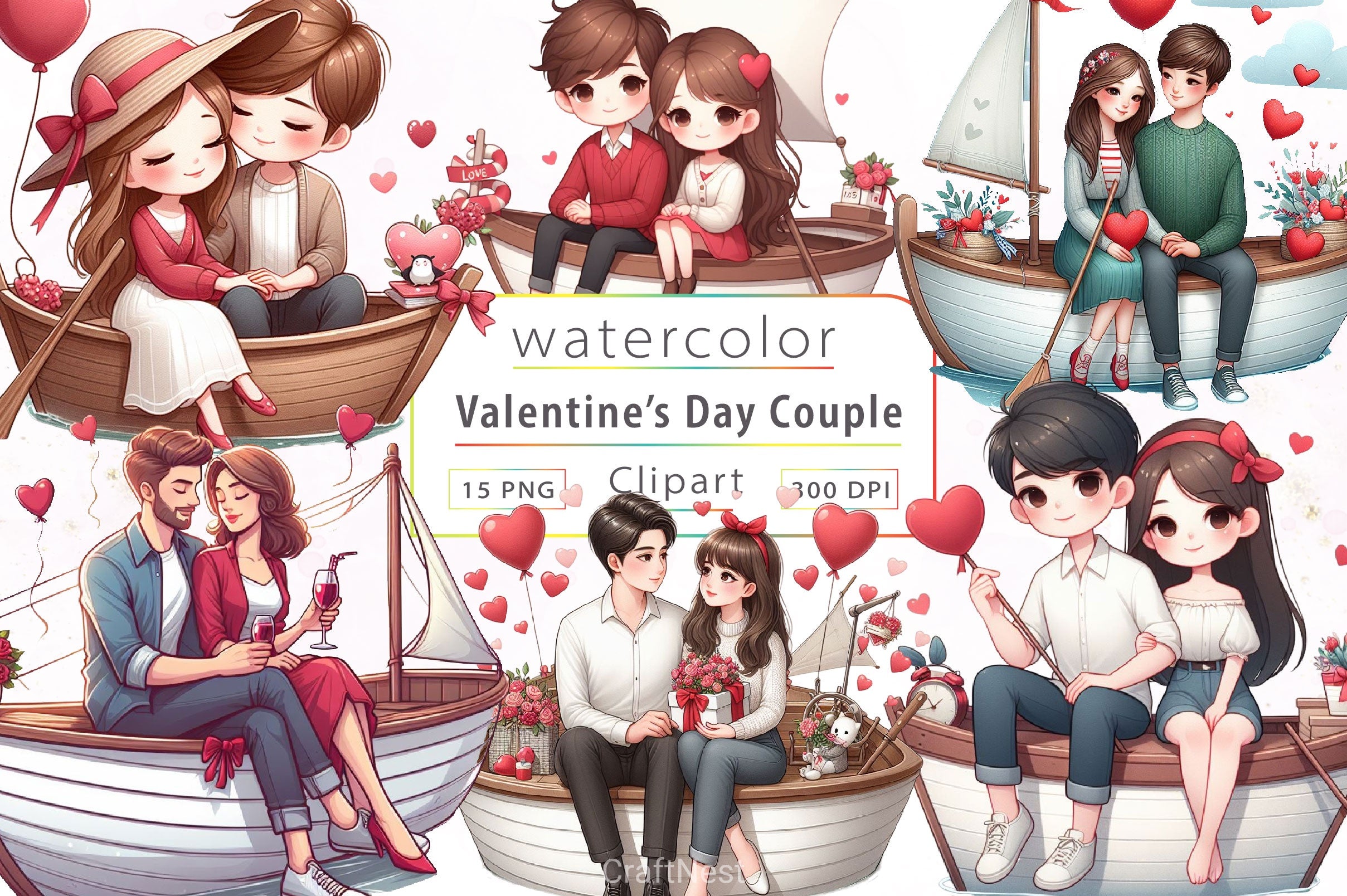 Valentines Day Couple Clipart Bundle - CraftNest - Digital Crafting and Art