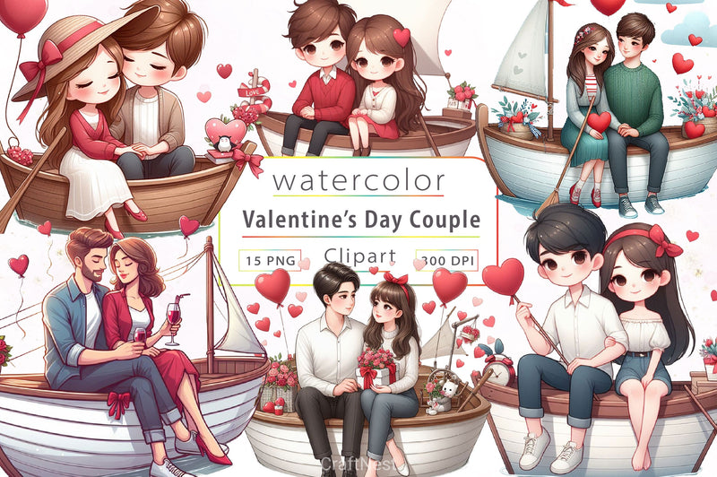 Valentines Day Couple Clipart Bundle - CraftNest - Digital Crafting and Art