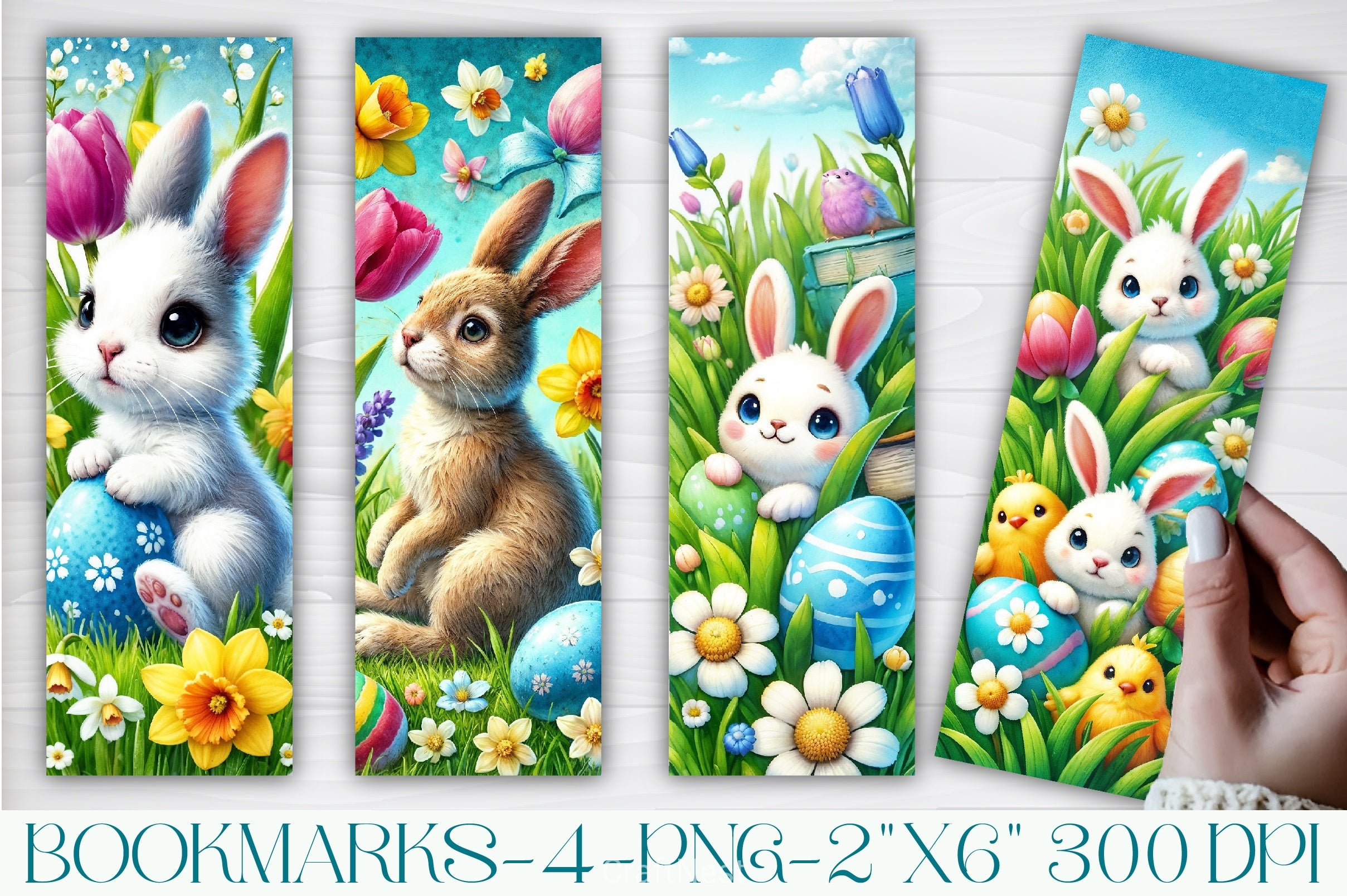 Bunny Easter Bookmarks Journal - CraftNest - Digital Crafting and Art