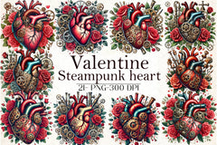 Steampunk Heart Clipart Bundle - CraftNest - Digital Crafting and Art