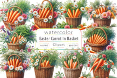 Carrot In Basket Clipart Bundle 2 - CraftNest - Digital Crafting and Art