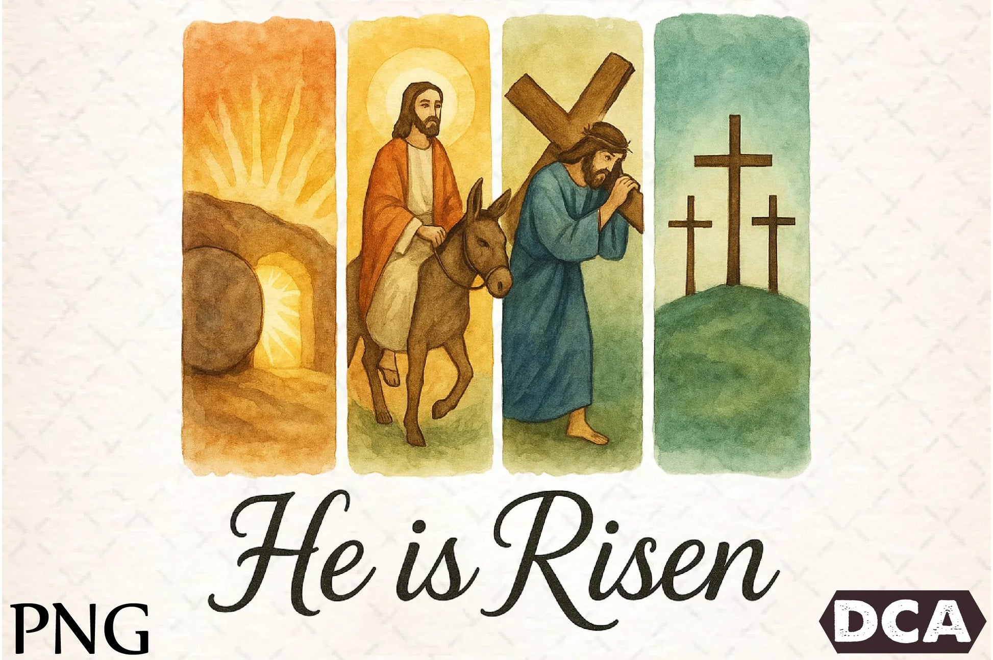 Brushstroke Jesus Easter Clipart Bundle: He Is Risen - CraftNest - Digital Crafting and Art