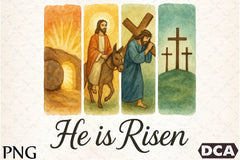 Brushstroke Jesus Easter Clipart Bundle: He Is Risen - CraftNest - Digital Crafting and Art