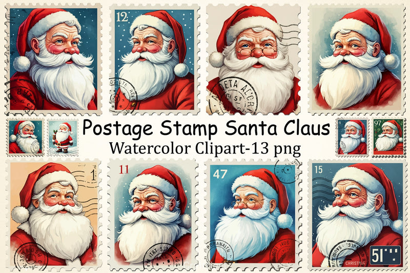 Santa Claus Stamp Clipart Bundle - CraftNest - Digital Crafting and Art