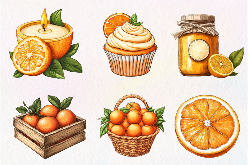 Oranges Clipart Bundle - CraftNest - Digital Crafting and Art